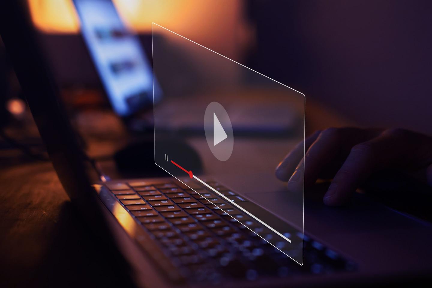 Streaming online, watching video on internet
