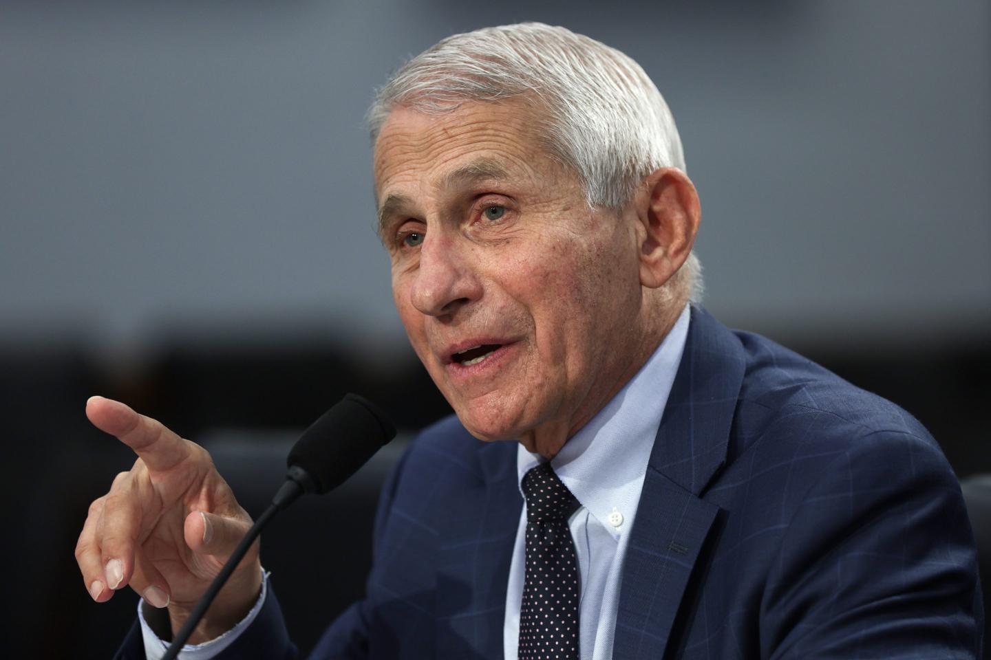 Anthony Fauci testifies during a hearing before the Labor, Health and Human Services, Education, and Related Agencies of House Appropriations Committee at Rayburn House Office Building on Capitol Hill May 11, 2022 in Washington, DC.