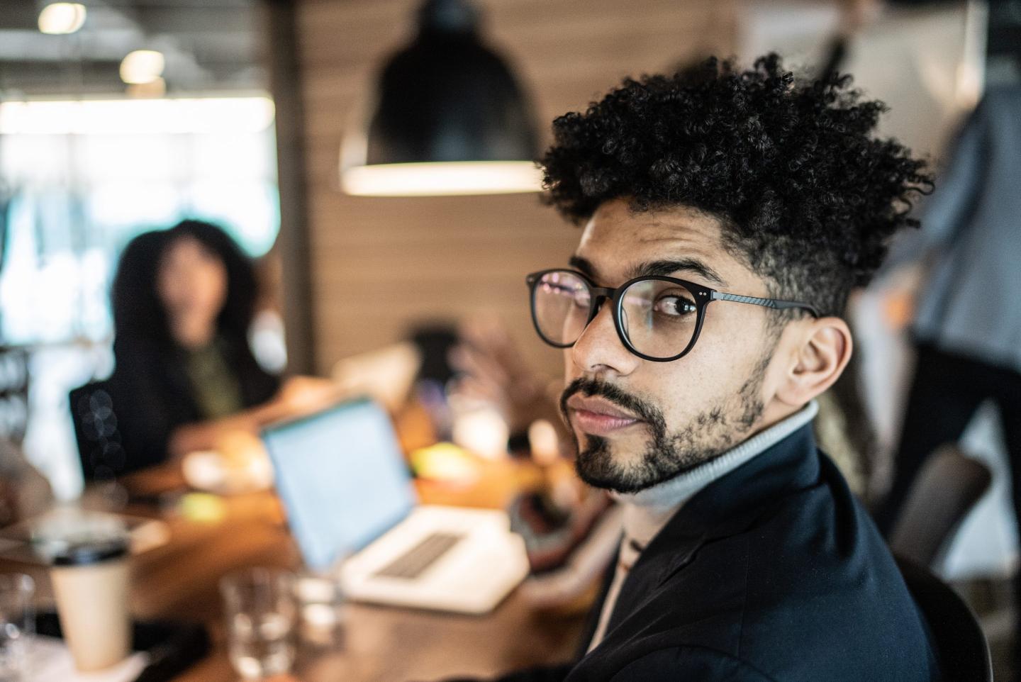 Young man in a meeting