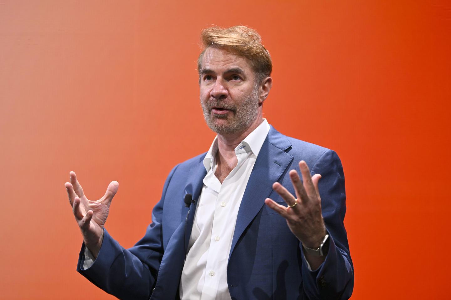 Erik Brynjolfsson participates in the panel "Digital Governance and the State of Democracy: Why Does It Matter?" during Unfinished Live 2022 in New York City.