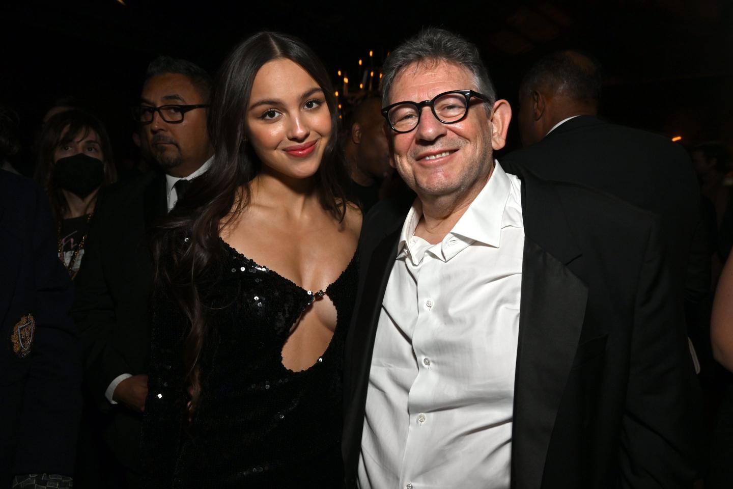 Olivia Rodrigo and Sir Lucian Grainge attend Universal Music Group’s 2023 After Party to celebrate the 65th Grammy Awards.