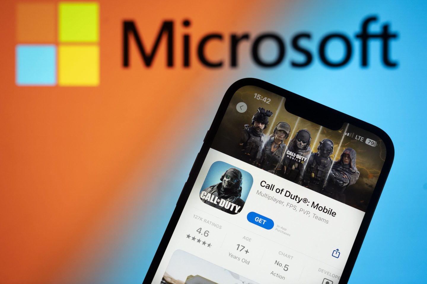 The Acitvision Blizzard Call of Duty game is seen in the Apple App Store
