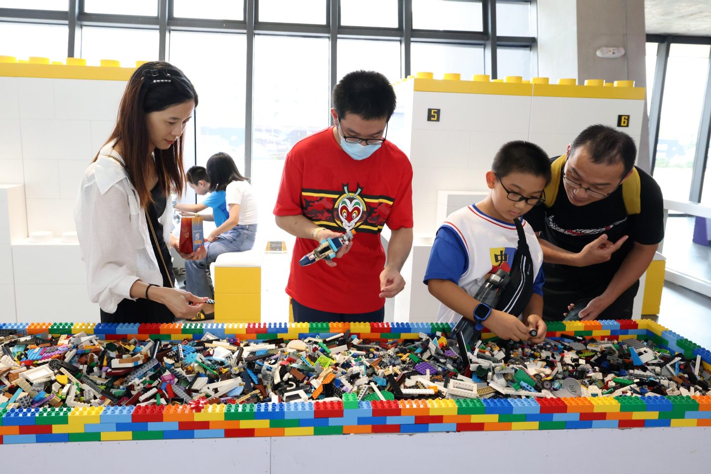Lego players at Changle Digital Education Town 101 Art Tide Play Center in Fuzhou, Fujian province, China, on July 30, 2023.