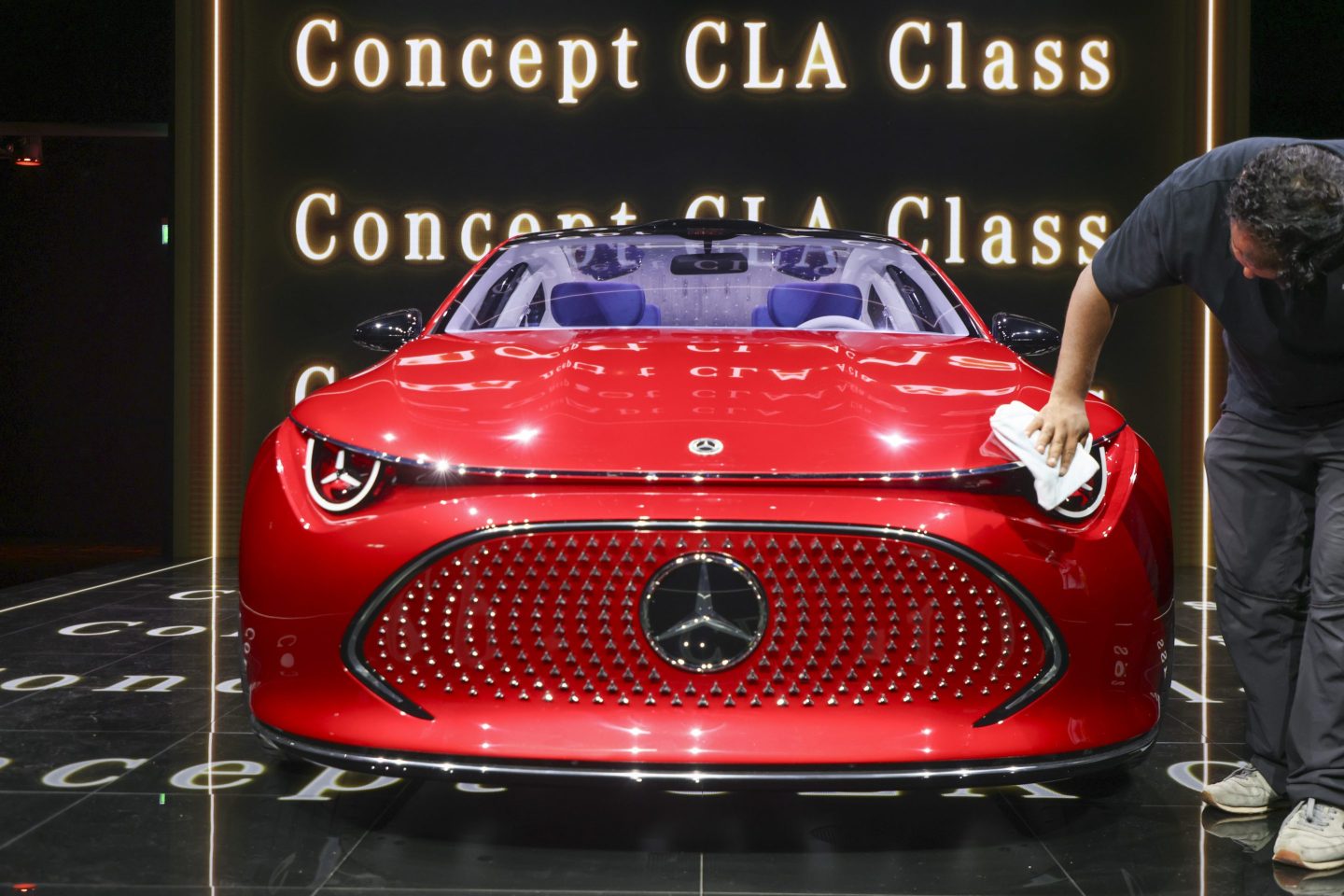 The Mercedes-Benz Concept CLA Class electric vehicle (EV) automobile during preparations ahead of the Munich Motor Show (IAA) in Munich, Germany, on Sunday.