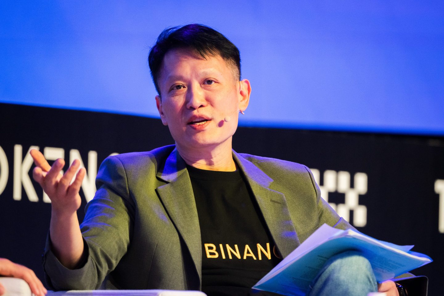 Richard Tang, head of regional markets at Binance, speaks during a recent conference in Singapore.