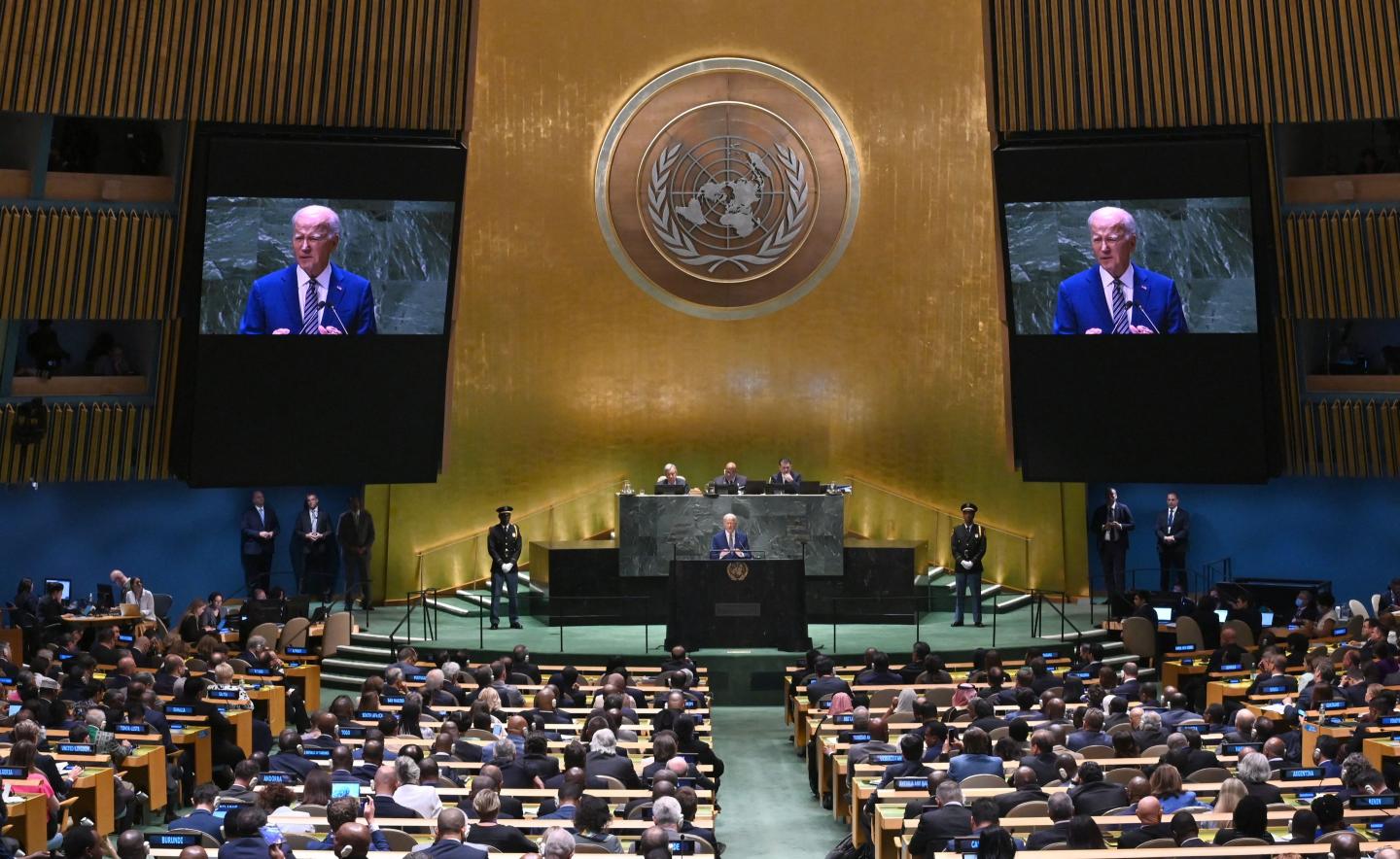 U.S. President Joe Biden addresses the 78th United Nations General Assembly at UN headquarters in New York City on Sept. 19, 2023. 
