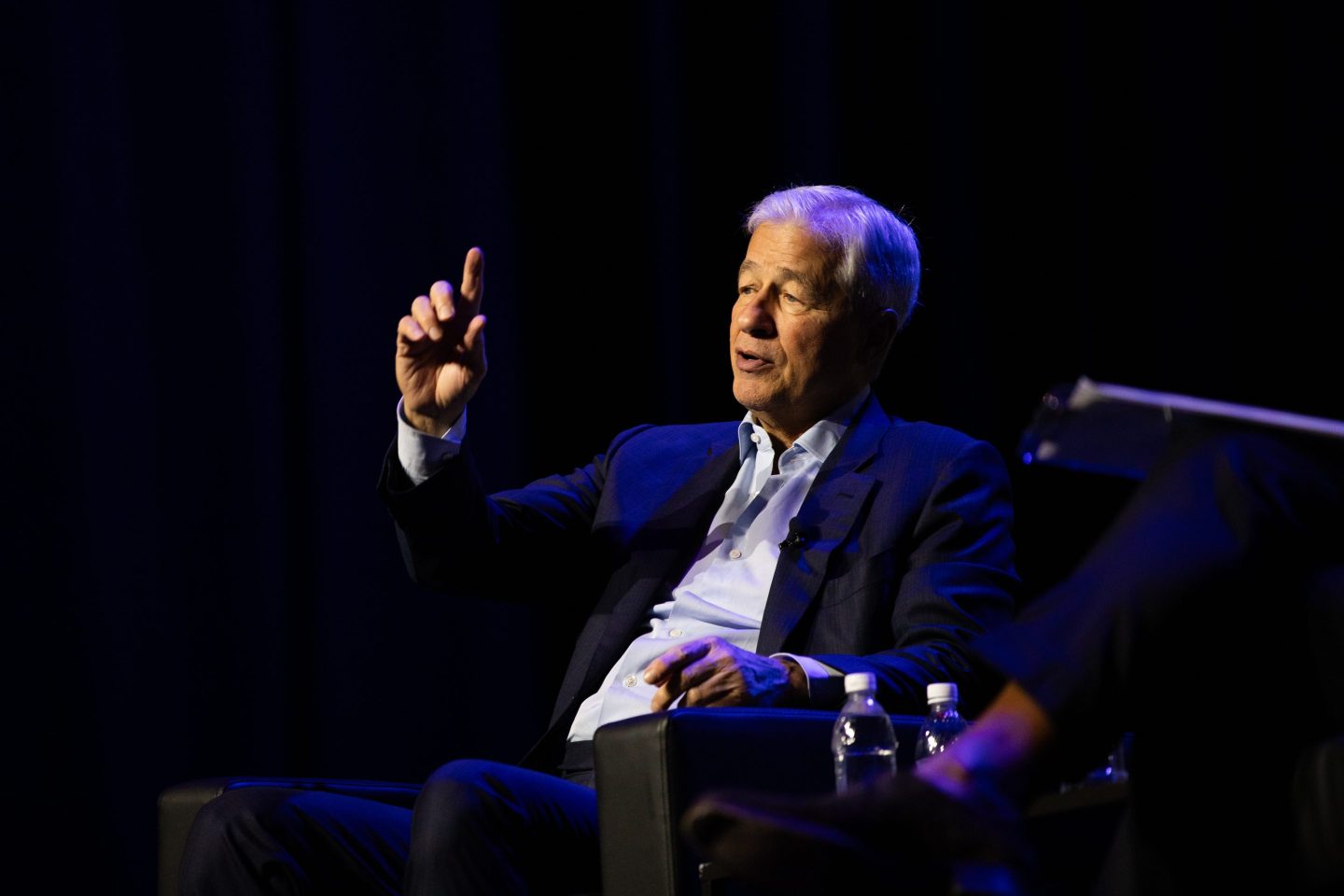 Jamie Dimon, chairman and CEO of JPMorgan Chase, speaks during an Economic Club of Detroit event in Detroit on Sept. 20, 2023.