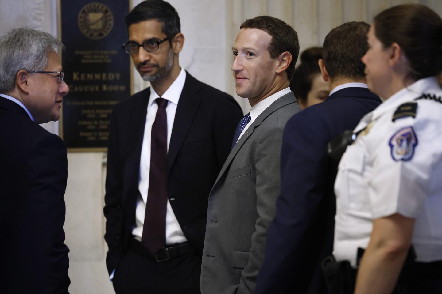 Tech executives at a hearing in Washington