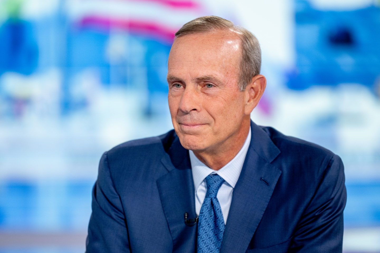 Chevron CEO Mike Wirth visits "America's Newsroom" with hosts Bill Hemmer and Dana Perino at Fox News Channel Studios on September 18, 2023 in New York City.