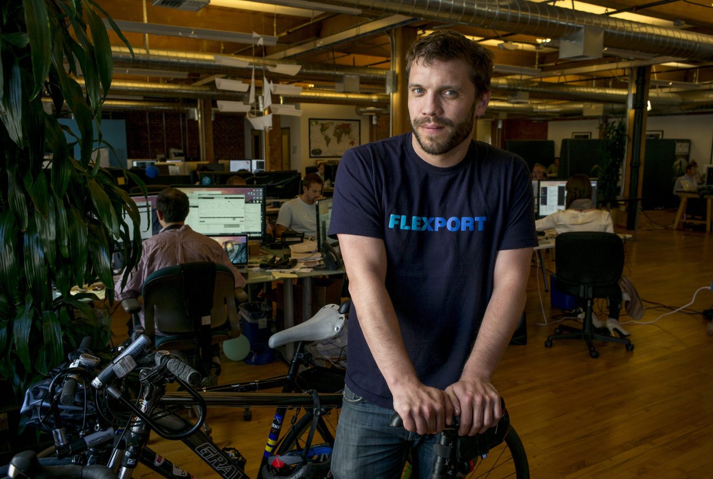 Ryan Peterson, chief executive officer and founder of Flexport Inc., stands for a photograph at the company's office in San Francisco, California, U.S., on Wednesday, April 15, 2015.