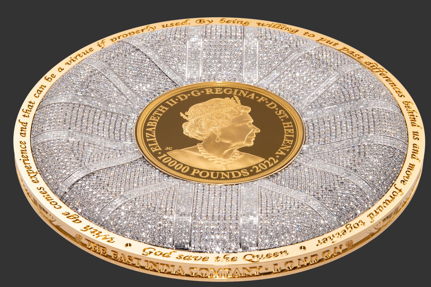 This basketball-sized coin dubbed "The Crown" was made with $23 million of gold and diamonds