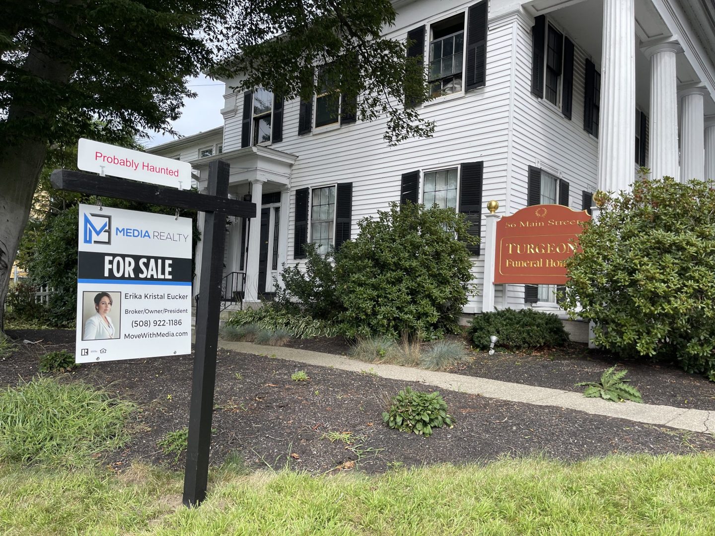 The house, built in 1850, until recently served as a funeral home.