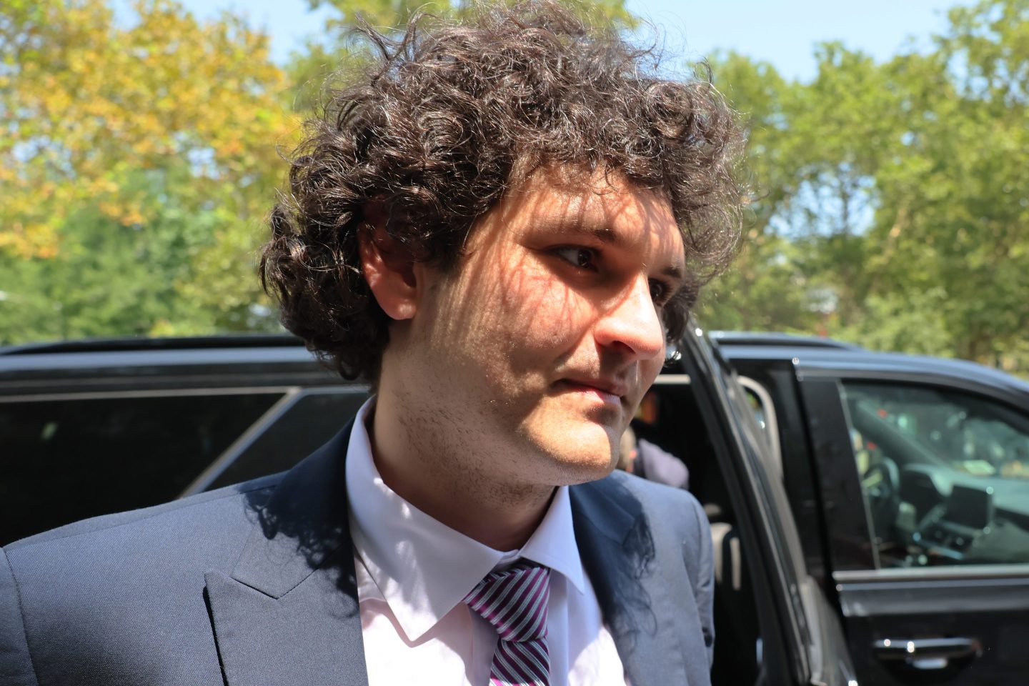 Sam Bankman-Fried arrives at New York's Manhattan Federal Court on July 26, 2023.