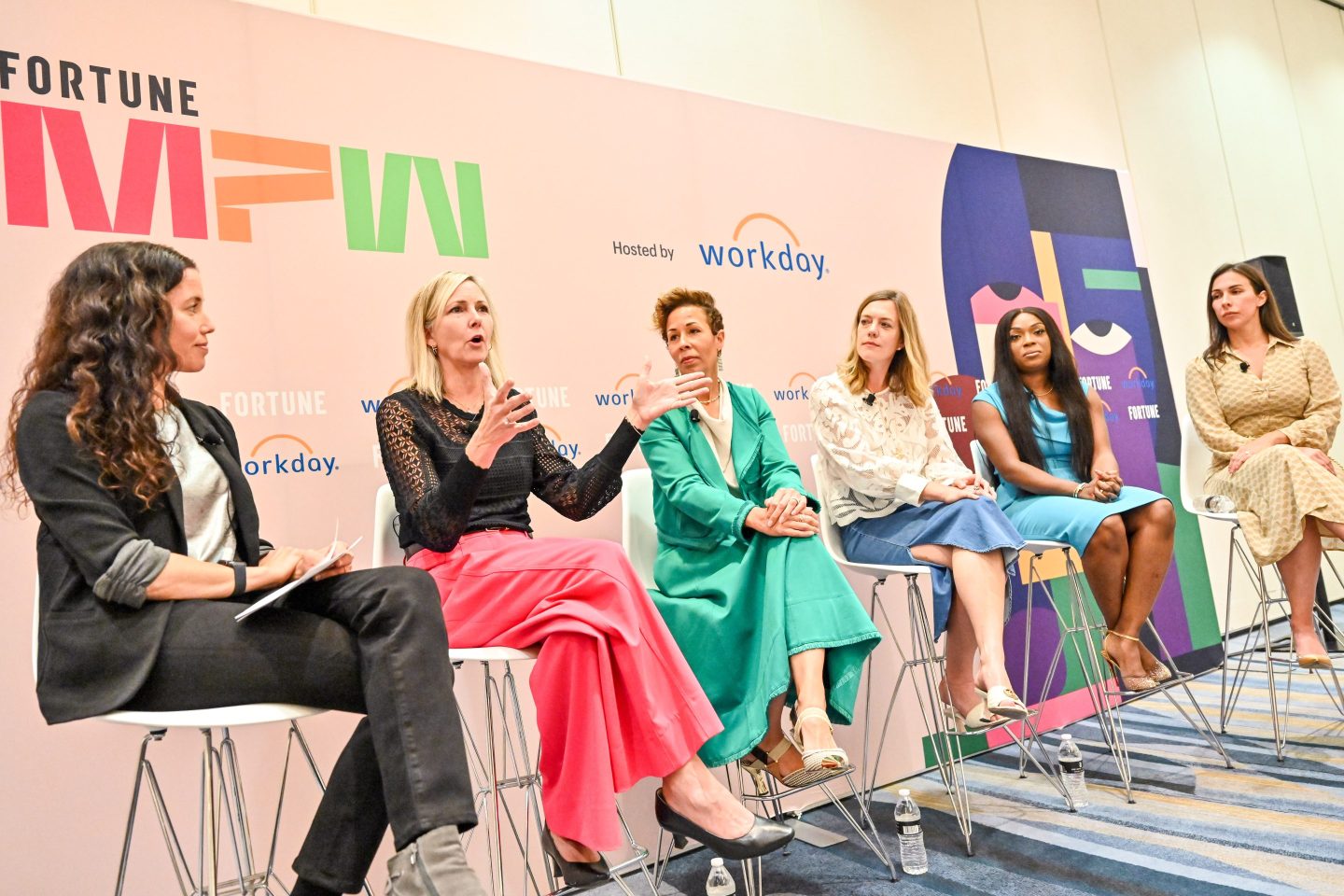 Executives from Workday, PayPal, Samsara, Autodesk, and OpenAI at a panel moderated by Fortune’s Michal Lev-Ram.