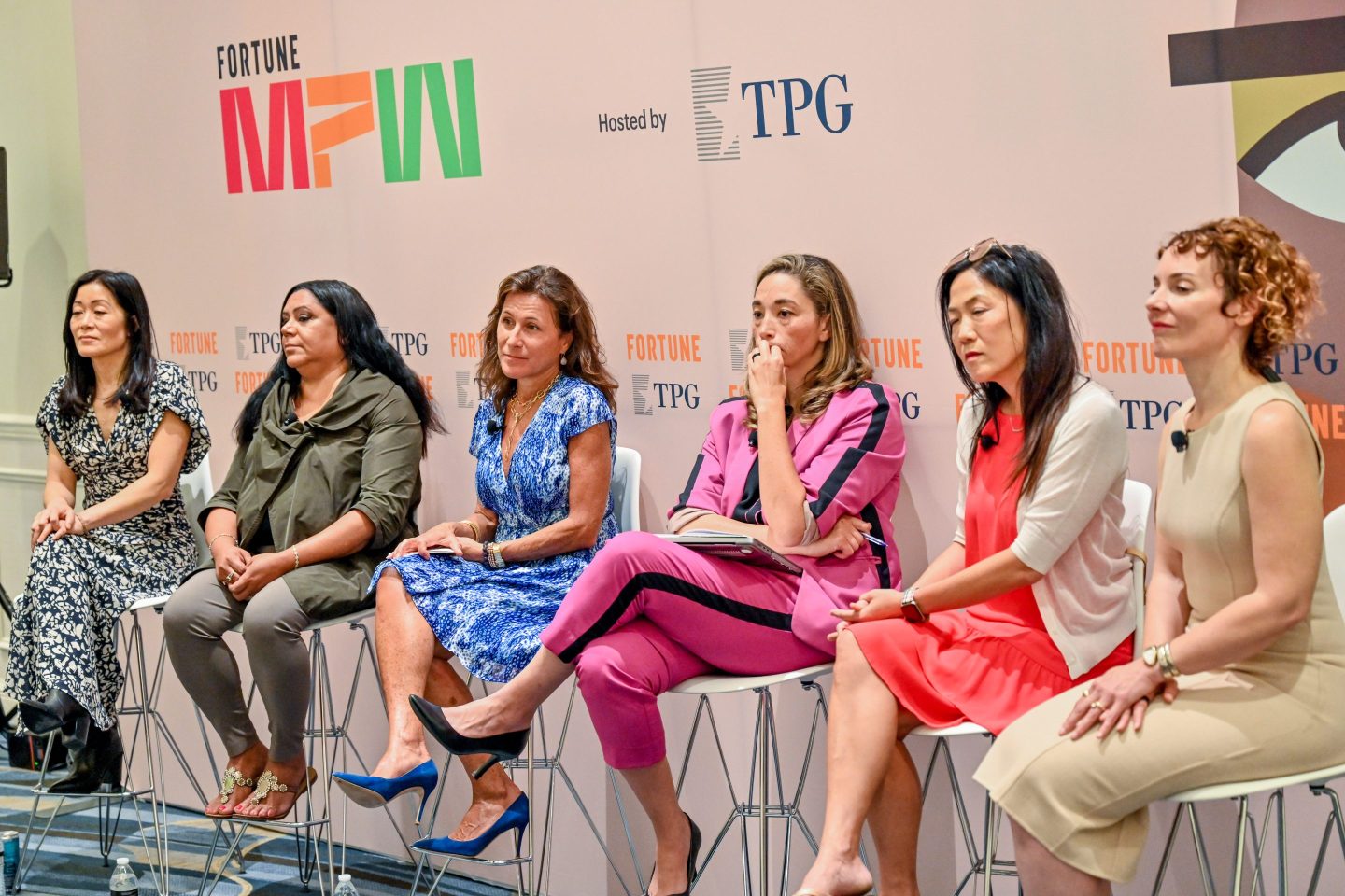 Six panelists at the Fortune Most Powerful Women Summit in California