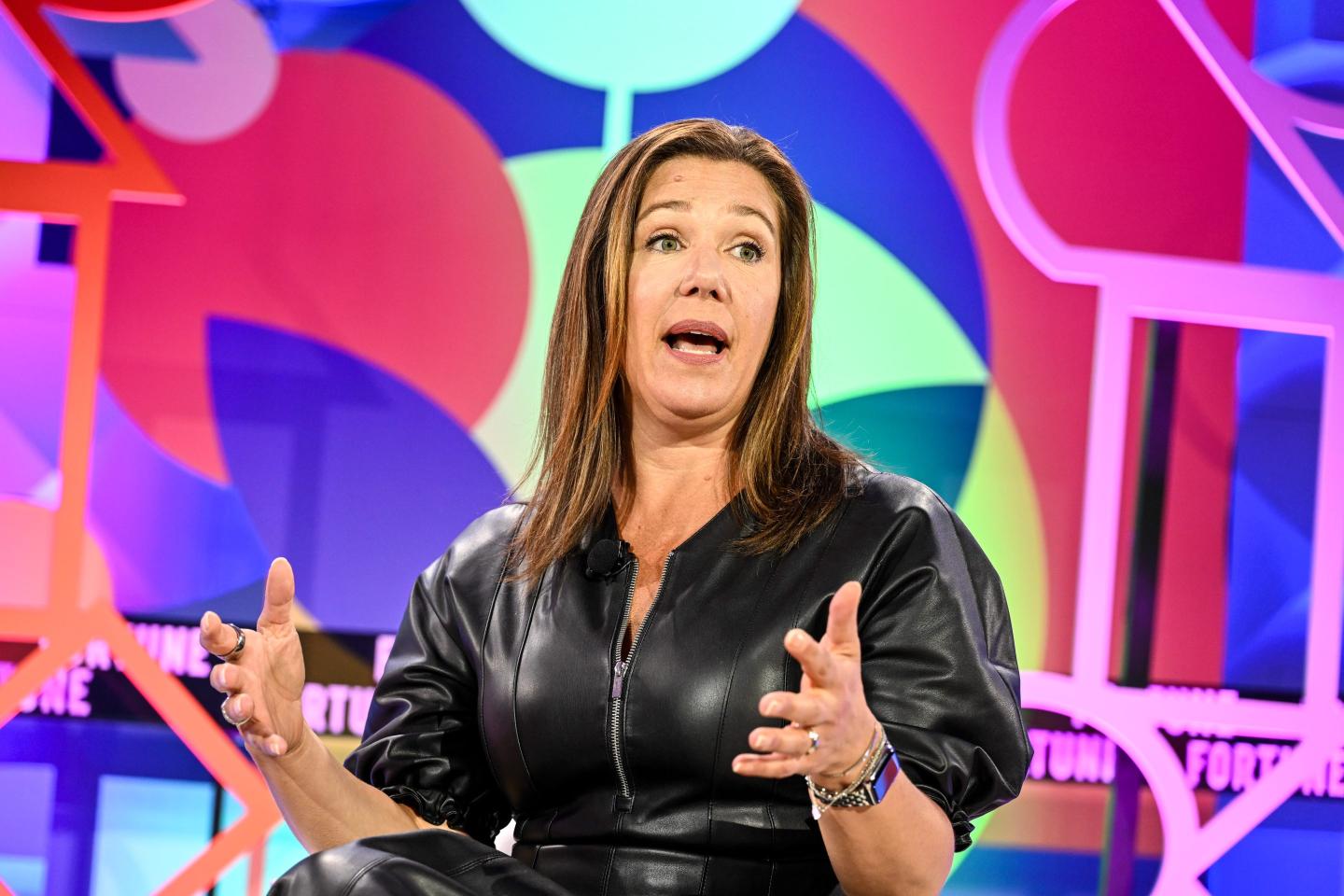 Best Buy CEO Corie Barry on stage at Fortune's Most Powerful Women Summit
