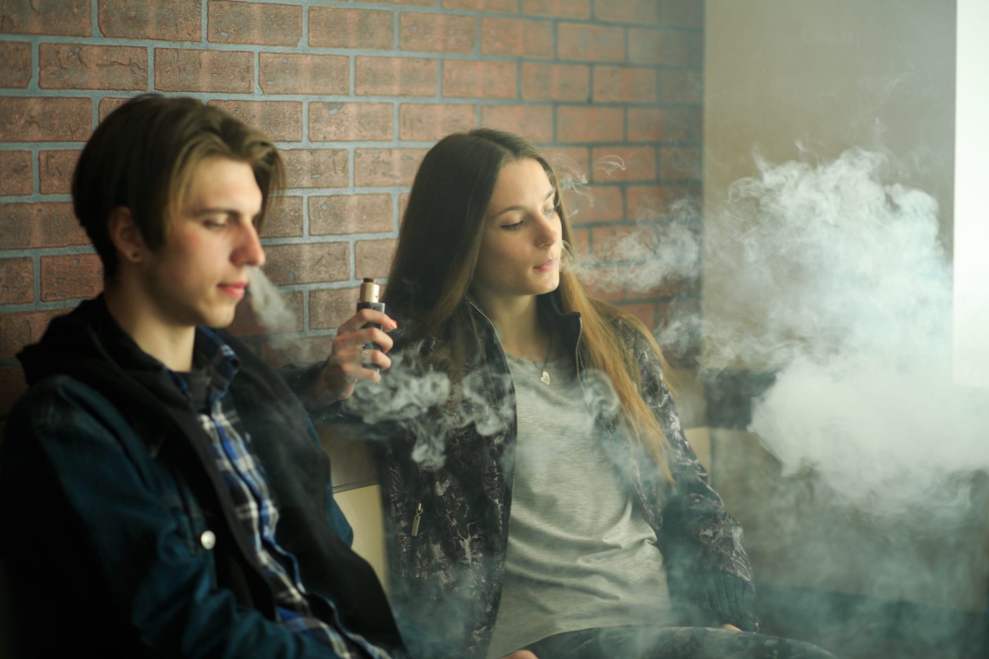 Two teenagers vaping