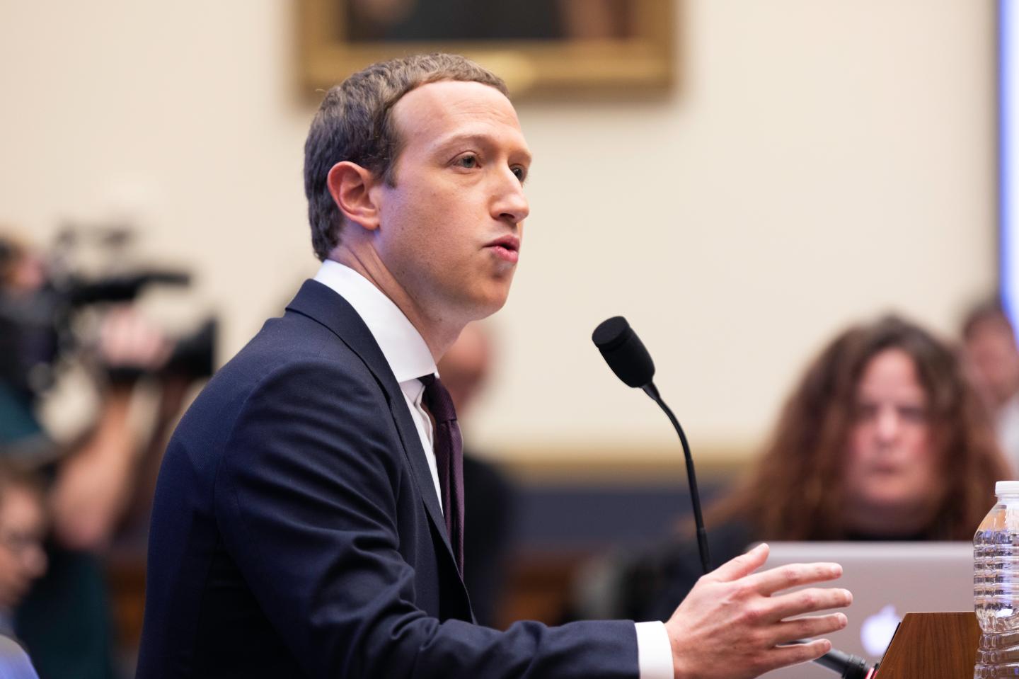 Meta CEO Mark Zuckerberg at a hearing in Congress.