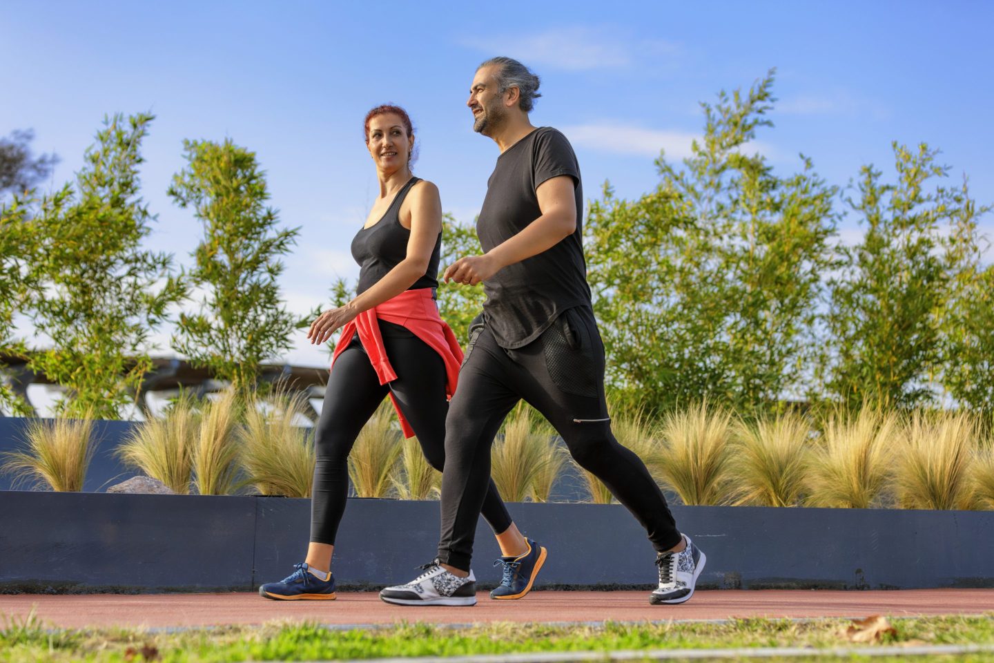 Two people taking a walk together