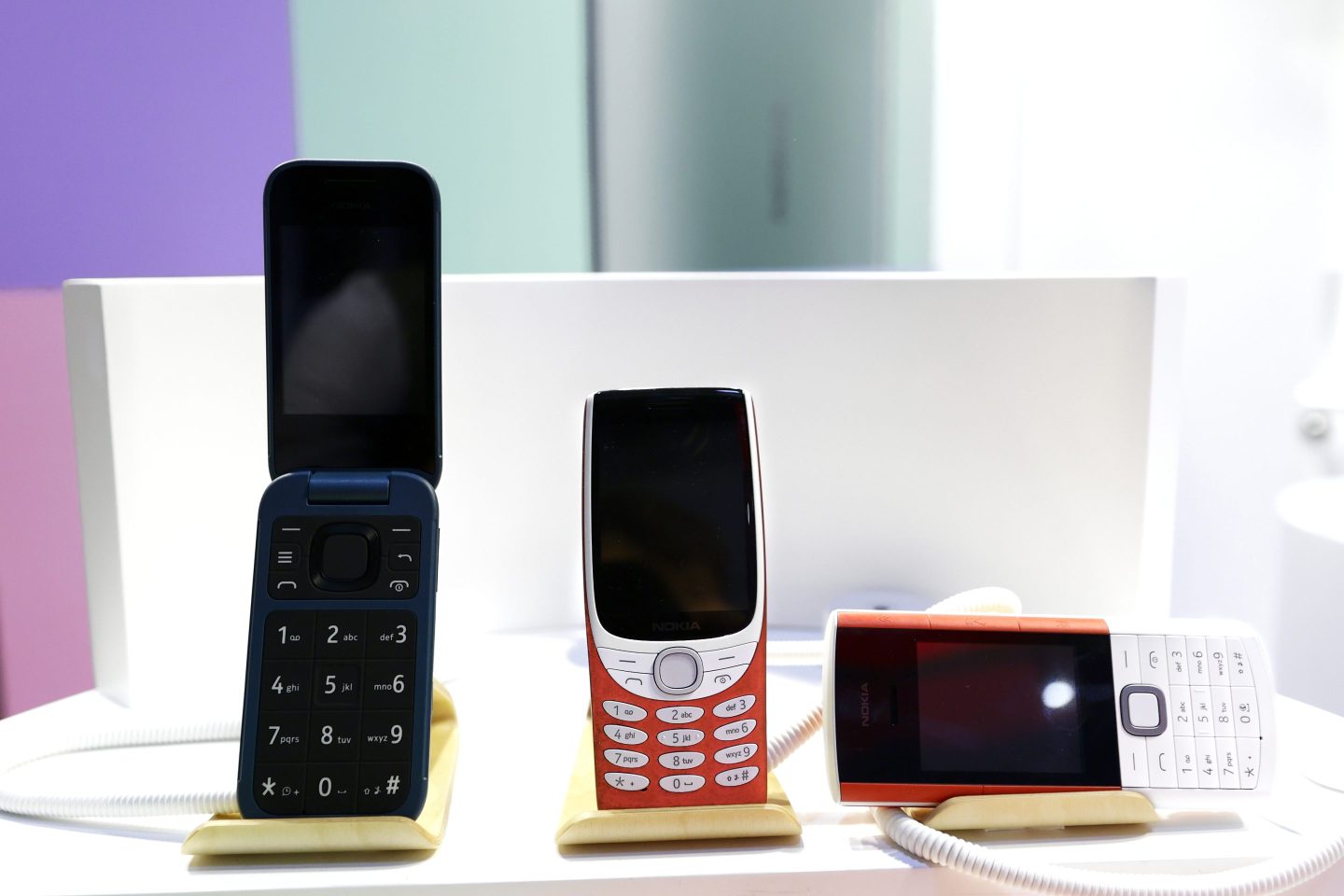 three nokia phones lined up