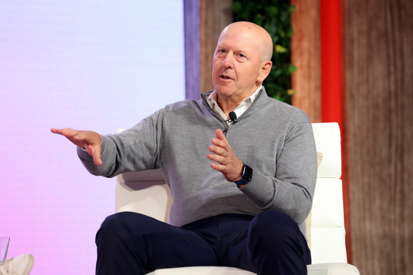 MIAMI, FLORIDA - FEBRUARY 15: Goldman Sachs CEO, David M. Solomon Pivot speaks on stage during Pivot MIA at 1 Hotel South Beach on February 15th, 2022 in Miami, Florida. (Photo by Alexander Tamargo/Getty Images for Vox Media)