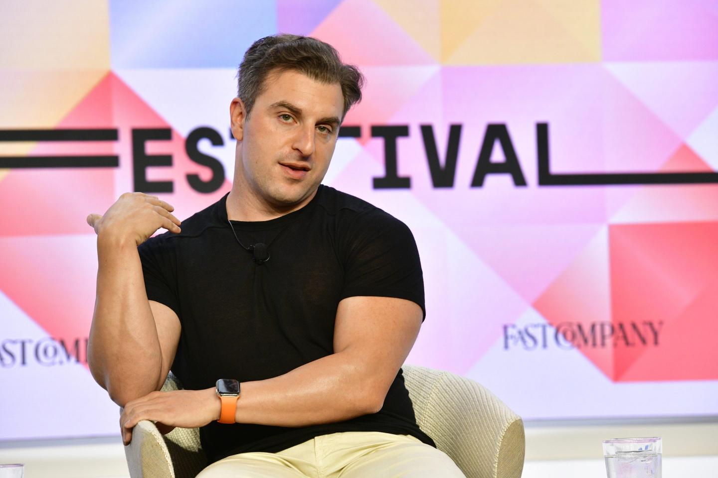 Brian Chesky, Cofounder and CEO, Airbnb, speaking onstage.