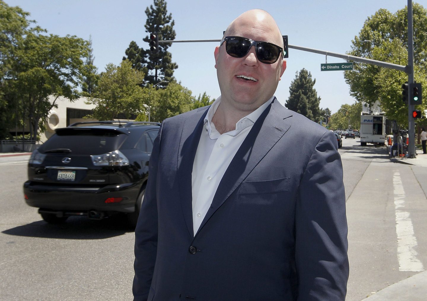 Venture capitalist Marc Andreessen, the co-founder of Netscape Communications Corp., leaves a Facebook Inc. initial public offering (IPO) meeting in Palo Alto, California, U.S., on Friday, May 11, 2012.