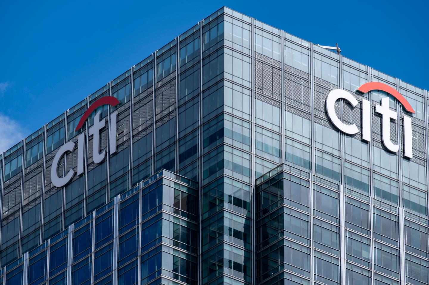 Citibank building in Canada Square, London
