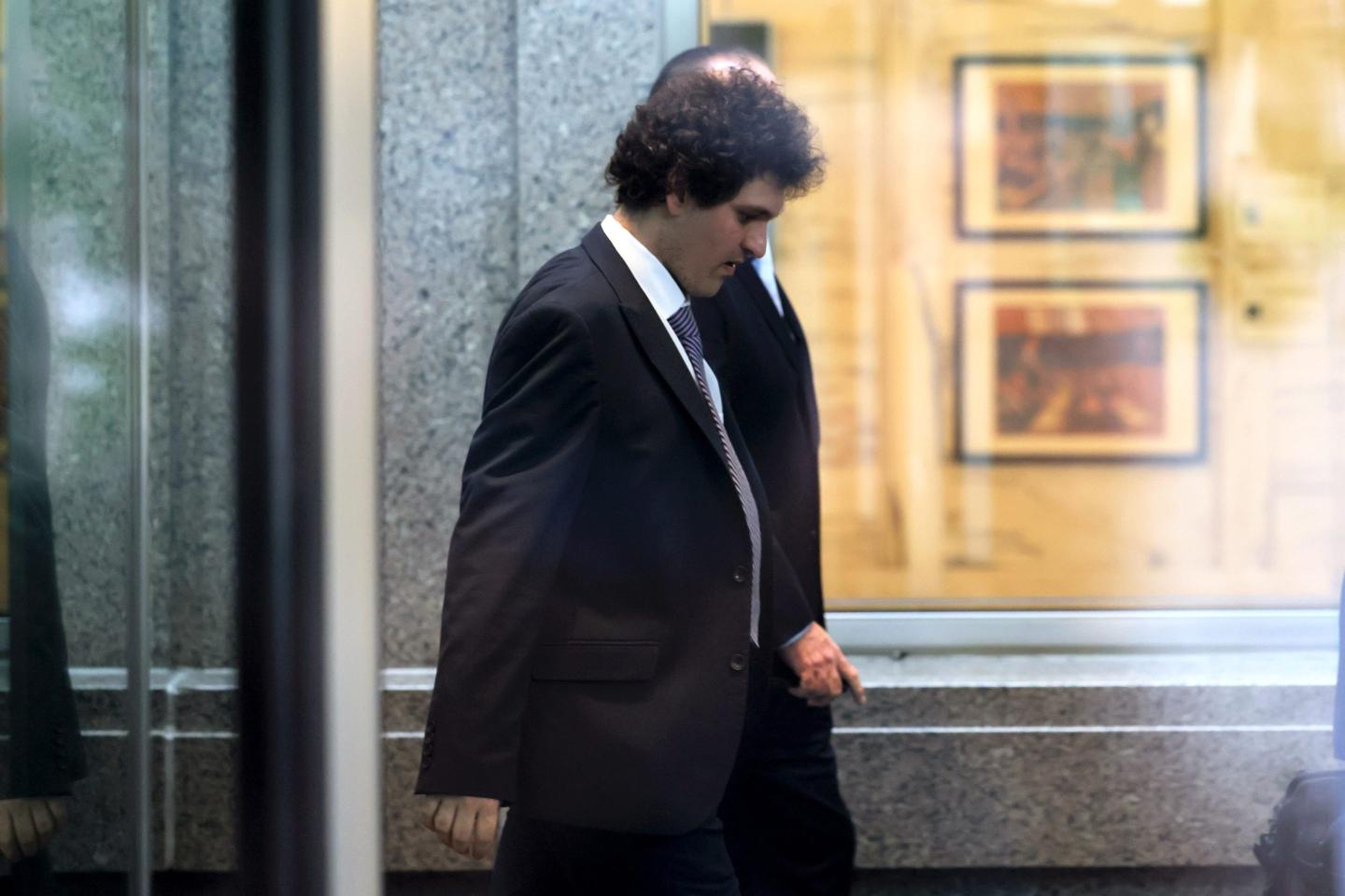 Sam Bankman-Fried arrives for a bail hearing