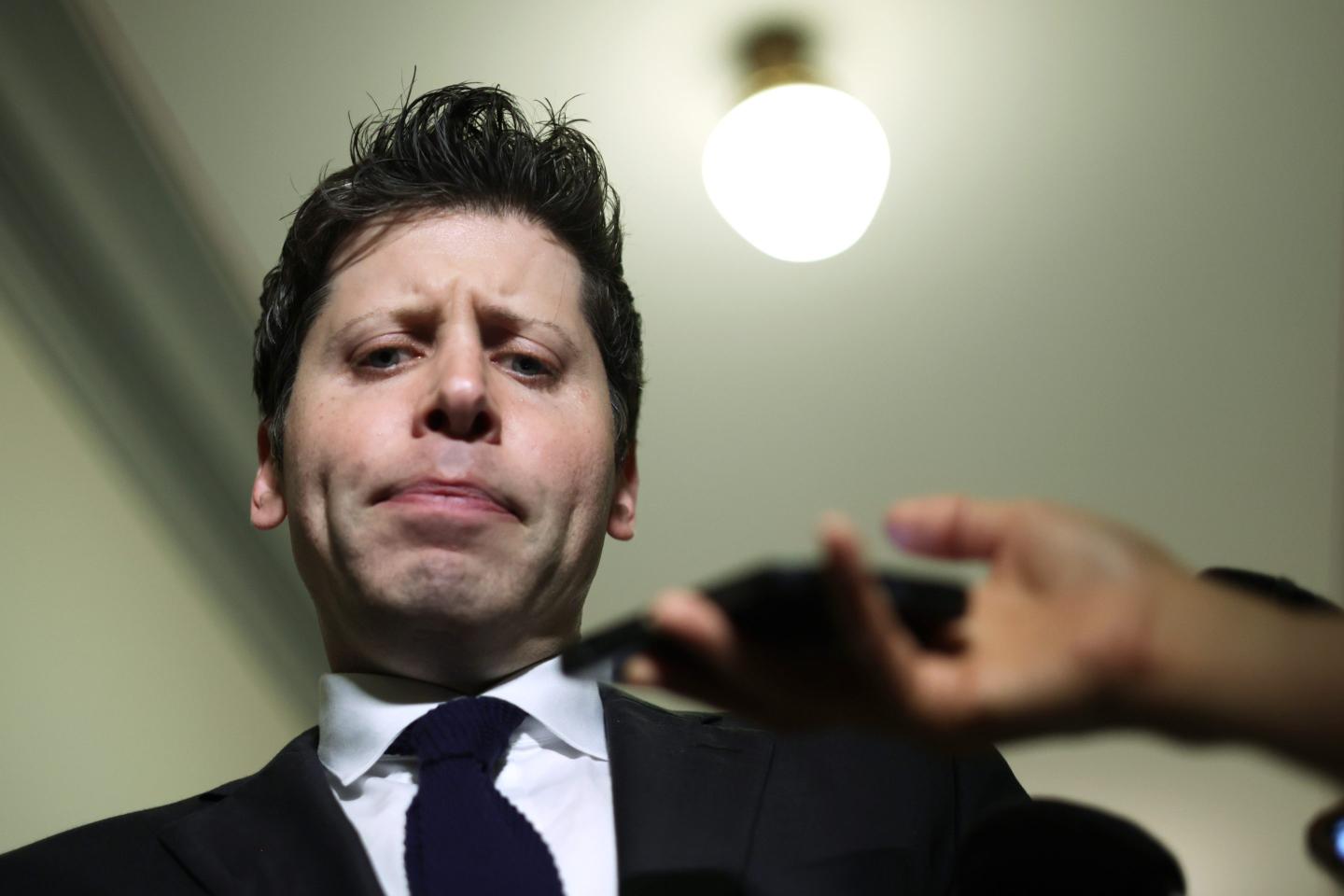 Sam Altman, CEO of OpenAI, speaks to members of the press outside the “AI Insight Forum” at the Russell Senate Office Building on Capitol Hill on September 13, 2023 in Washington, DC.
