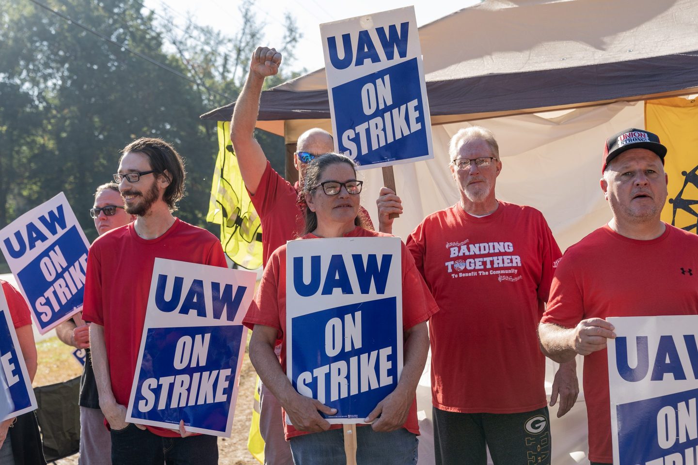Striking autoworkers.