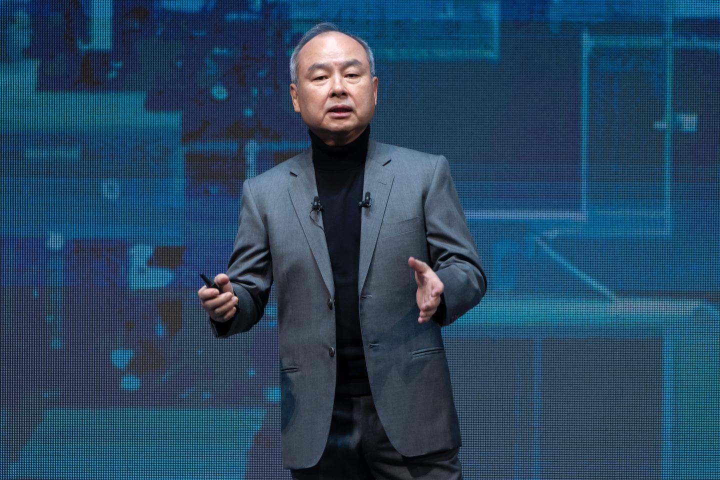 SoftBank Group CEO Masayoshi Son speaks during the SoftBank World 2023 on October 04, 2023 in Tokyo, Japan.