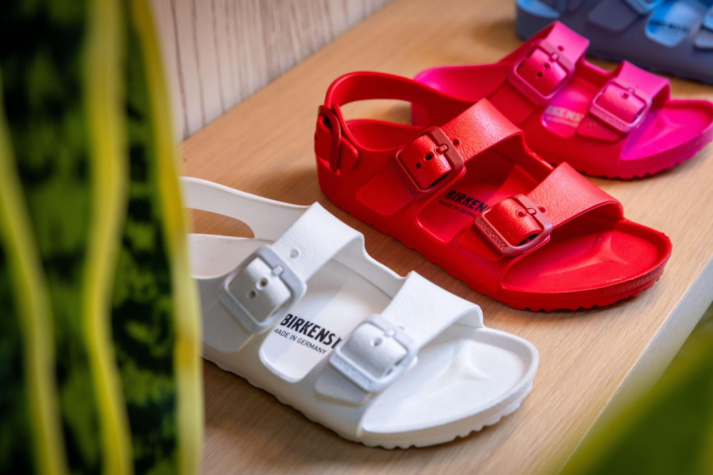 birkenstock sandals lined up