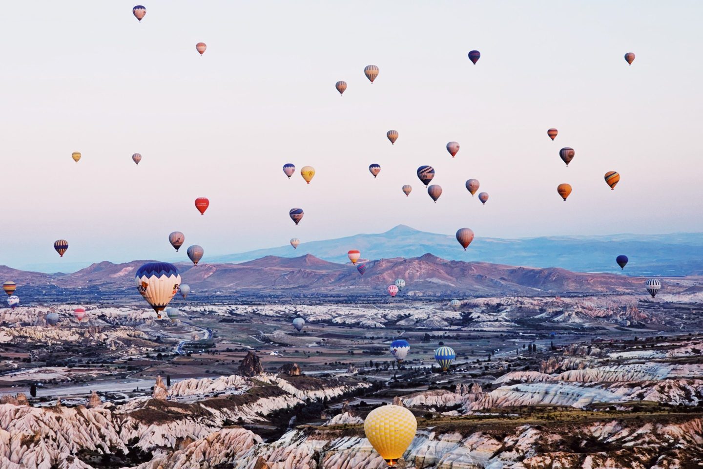 Passengers will be able to book a hot-air balloon in Cappadocia, Turkey.