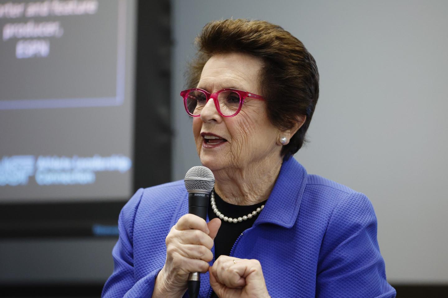 Former professional tennis player Billie Jean King.