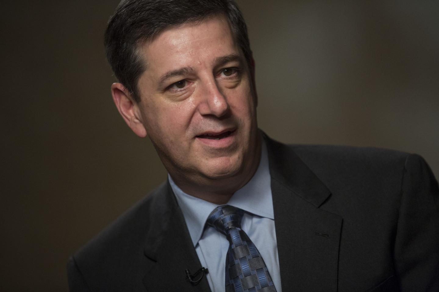 William "Bill" Simon, president and chief executive officer of Wal-Mart U.S., speaks during a Bloomberg Television interview on the sidelines of the SelectUSA 2013 Investment Summit in Washington, D.C., U.S., on Thursday, Oct. 31, 2013.