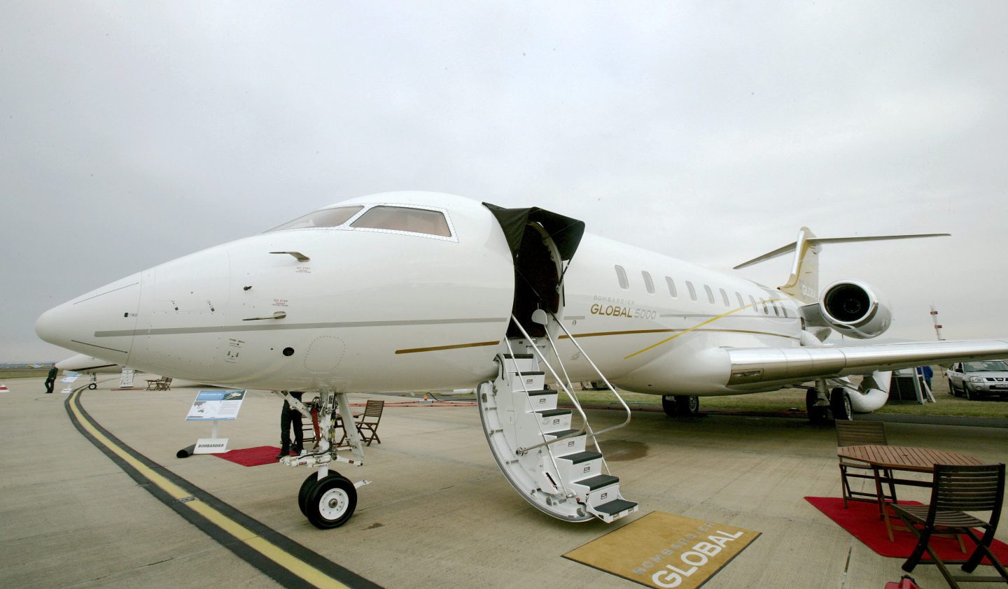 A Bombardier Global 5000 private jet similar to  the one seized by authorities.