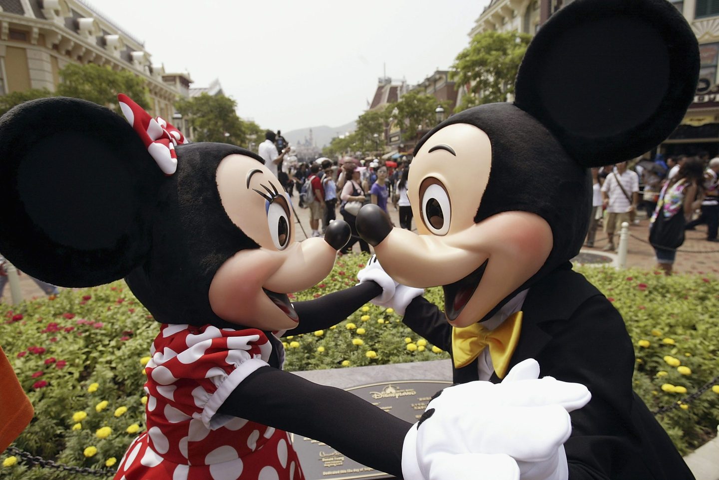 Mickey (right) and Minnie Mouse