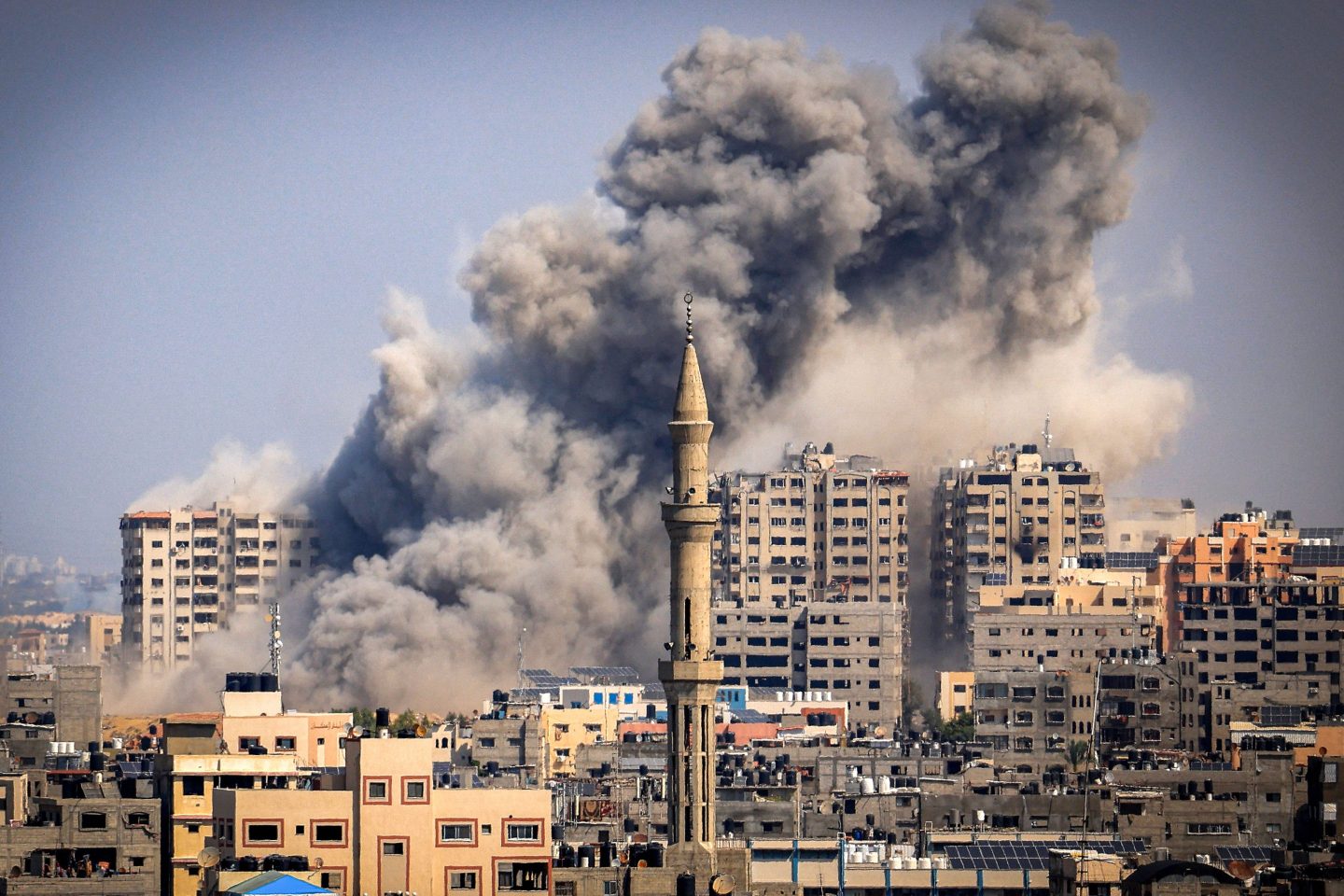 Air strikes continued in Gaza City on Oct. 12, 2023, after Hamas militants invaded Israel on Oct. 7.