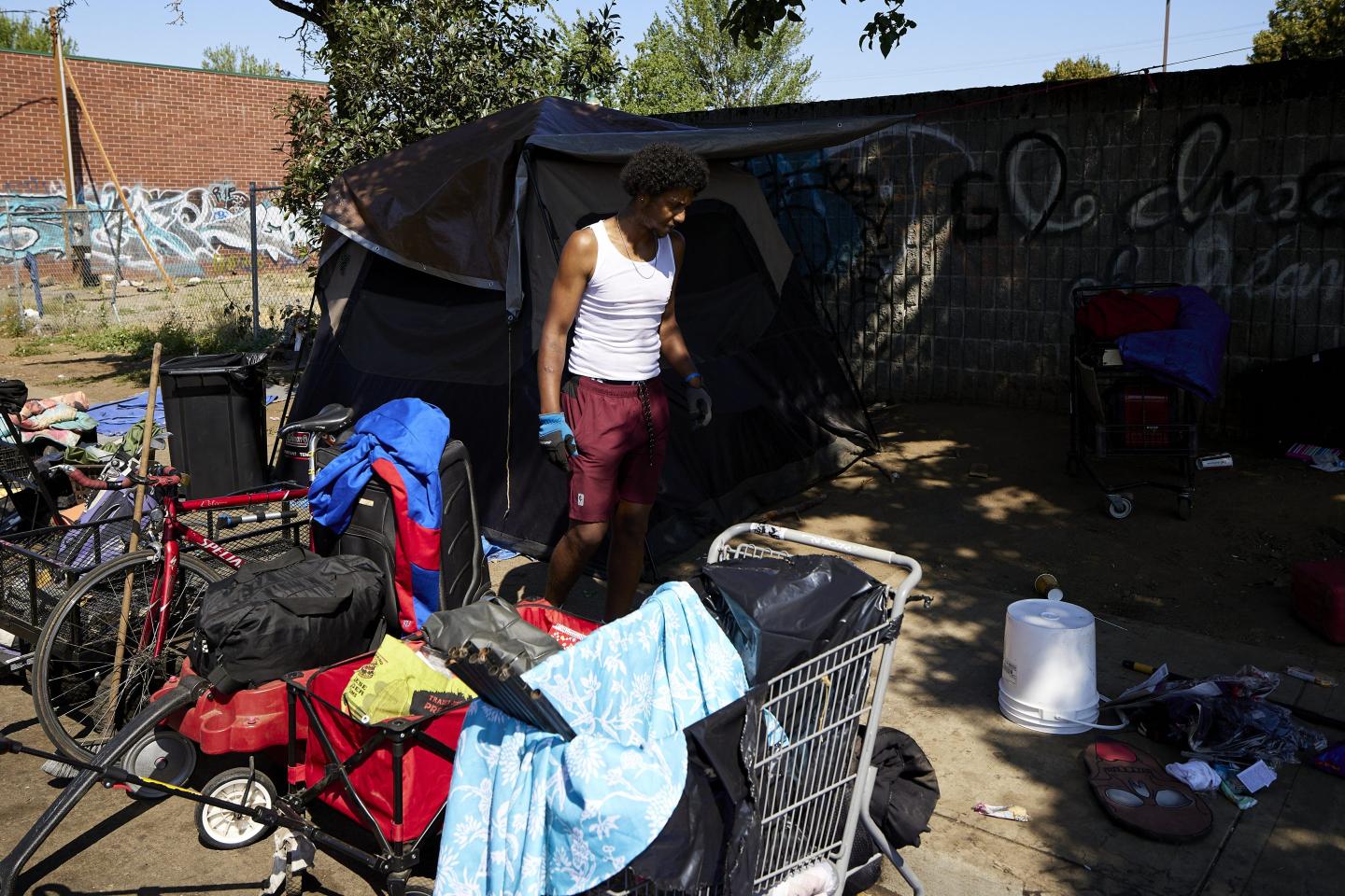 Homeless encampment in Portland, Oregon