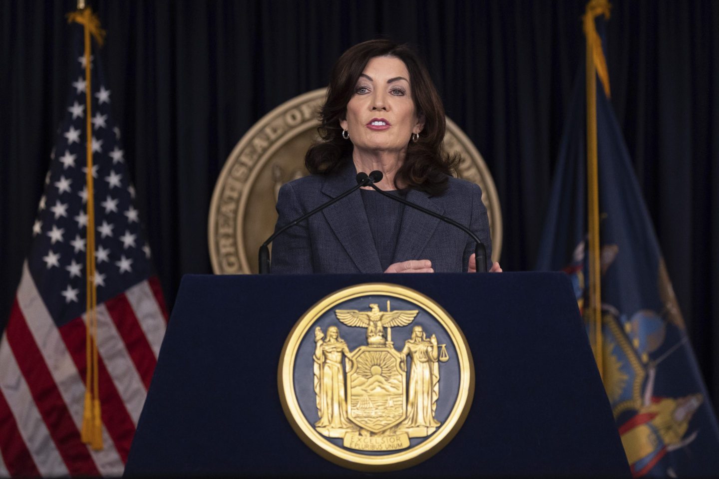 Gov. Kathy Hochul hasn't said whether she intends to sign the legislation, which has come under a fierce attack by business groups.