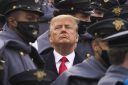 Donald Trump surrounded by Army cadets