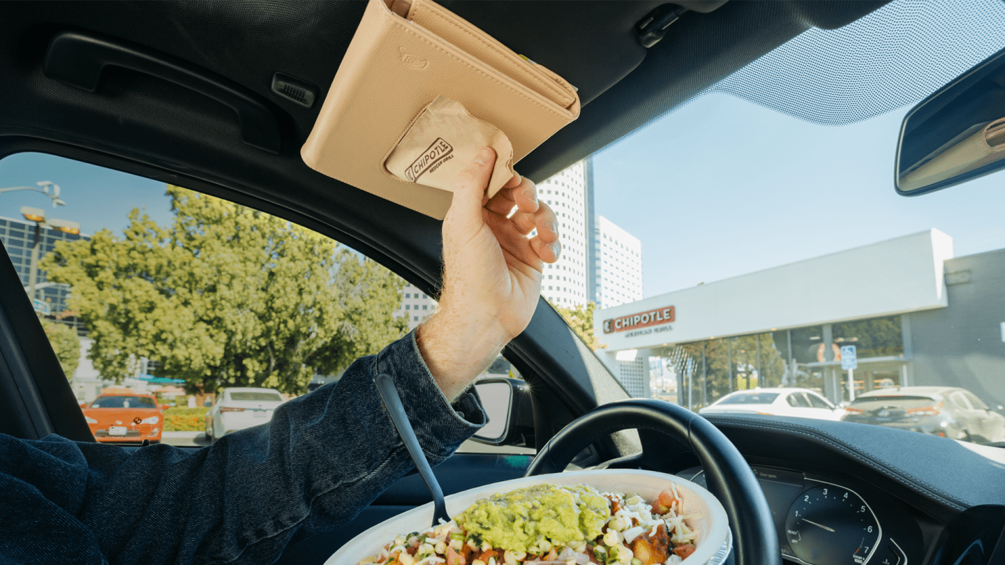 Chipotle's car napkin holder