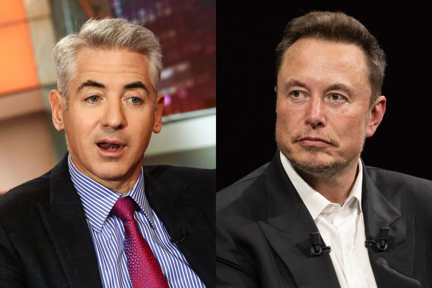 Bill Ackman, left, and Elon Musk, right.