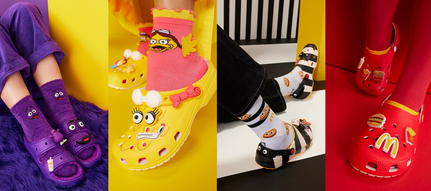 McDonalds and Crocs are teaming up for character-centric shoes.