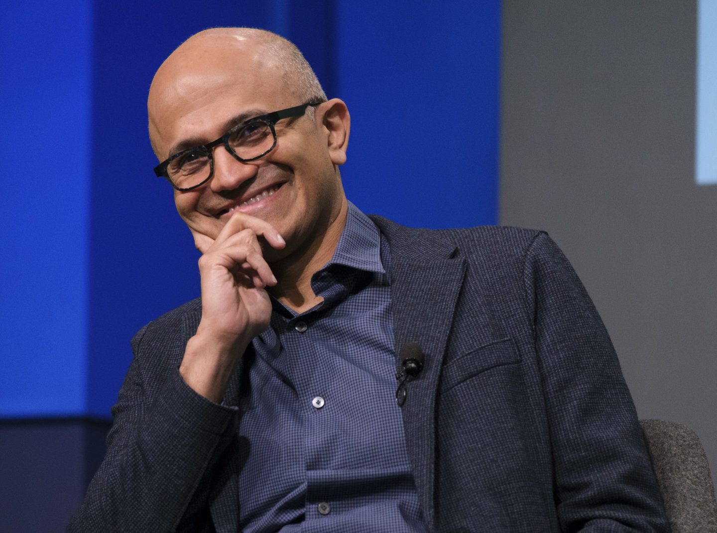 Satya Nadella happy