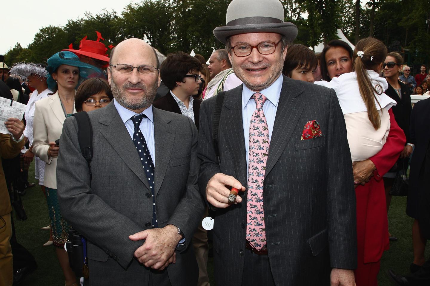 Alain Wertheimer and his brother Gerard Wertheimer attend the Prix de Diane Longines at Hippodrome de Chantilly on June 12, 2011 in Chantilly, France.