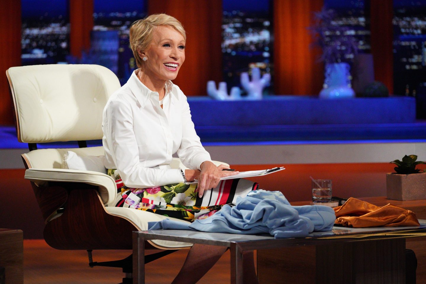 Barbara Corcoran on the set of Shark Tank