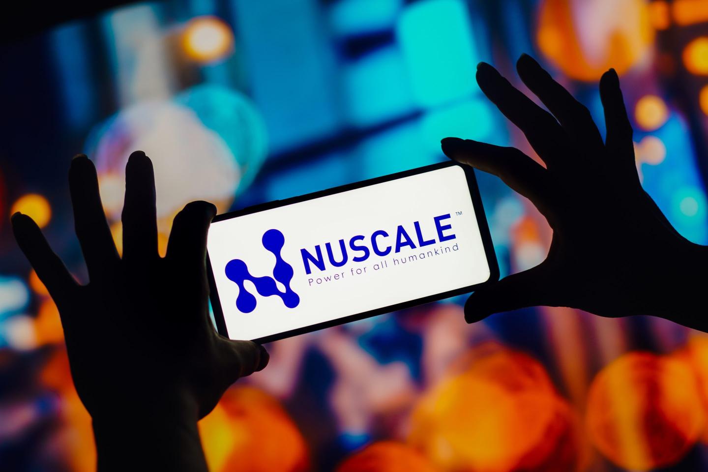 In this photo illustration, the NuScale Power logo is seen displayed on a smartphone.