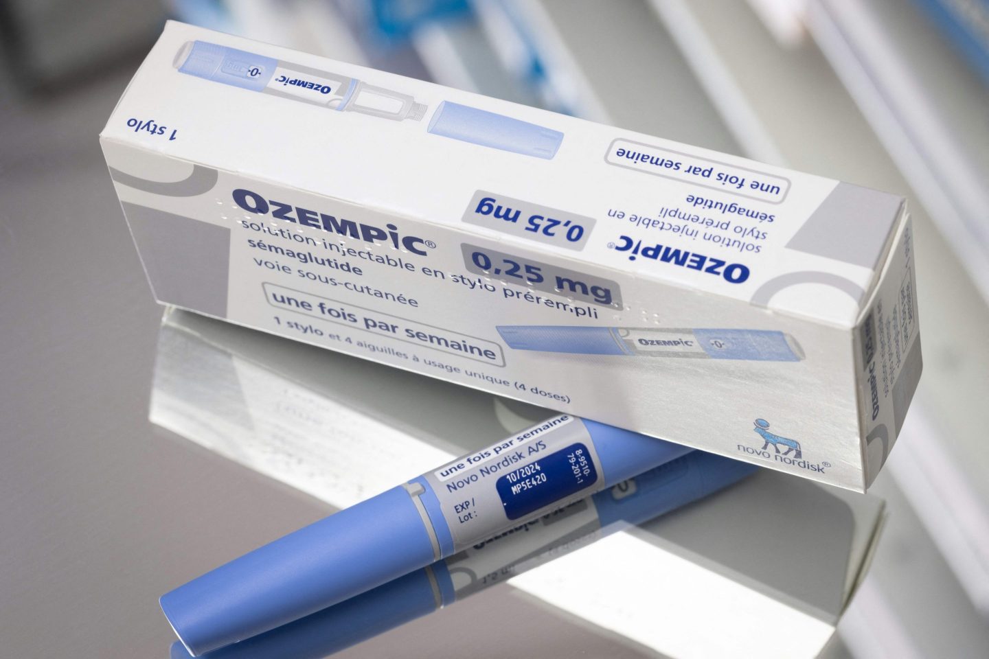 This photograph taken on February 23, 2023, in Paris, shows the anti-diabetic medication &#8220;Ozempic&#8221; (semaglutide) made by Danish pharmaceutical company &#8220;Novo Nordisk&#8221;. On TikTok, the hashtag &#8220;#Ozempic&#8221; has reached more than 500 million views: this anti-diabetic medication is trending on the social network for its&#8217; slimming properties, a phenomenon that is causing supply shortages and worrying doctors. (Photo by JOEL SAGET / AFP) (Photo by JOEL SAGET/AFP via Getty Images)